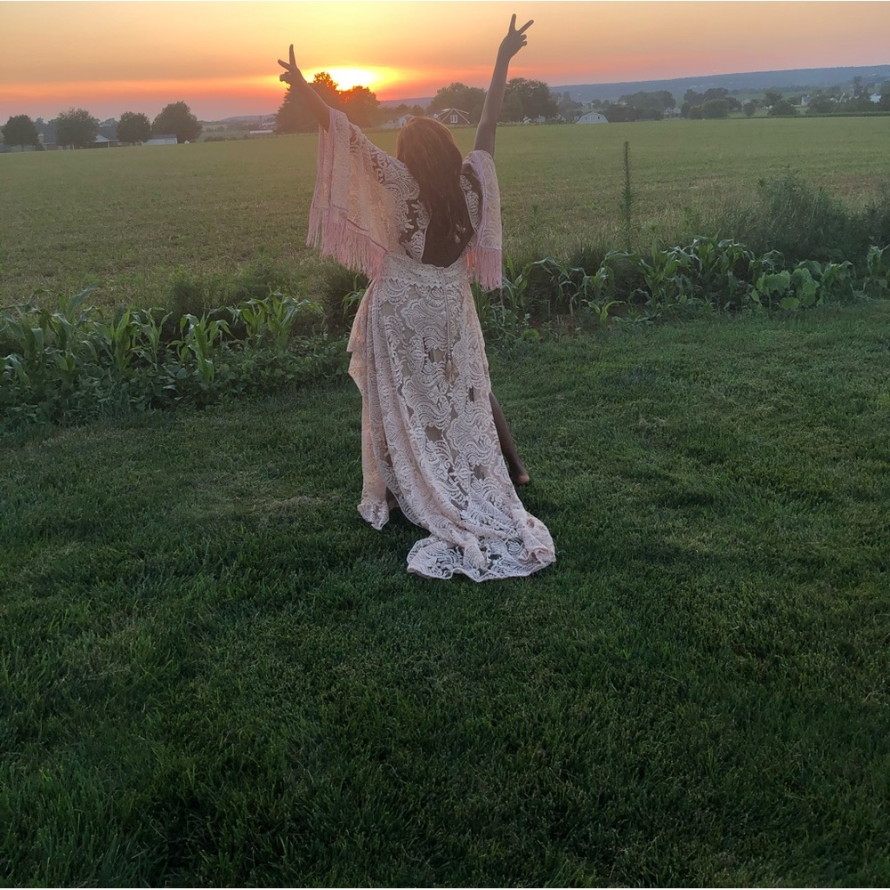 Phenomenal Fringe Boho Wedding Dress